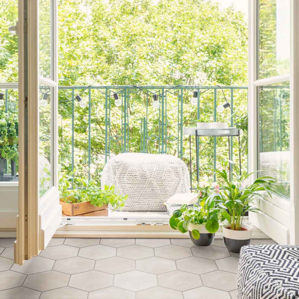 Matter Hex Taupe Porcelain Floor and Wall Tile