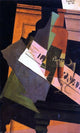 Juan Gris Bottle, Glass and Newspaper - 18" x 27" Premium Canvas Print