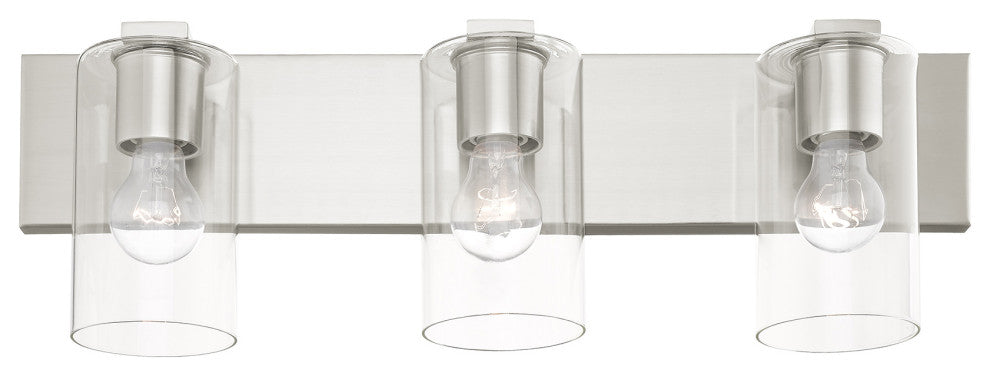 Livex Lighting Zurich 3 Light Brushed Nickel Vanity Sconce