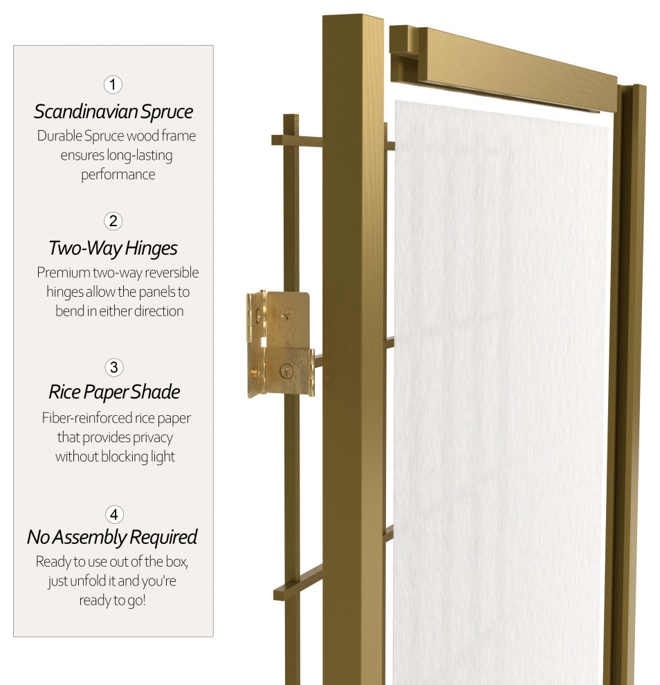 6' Tall Window Pane, Special Edition, Gold, 6 Panels