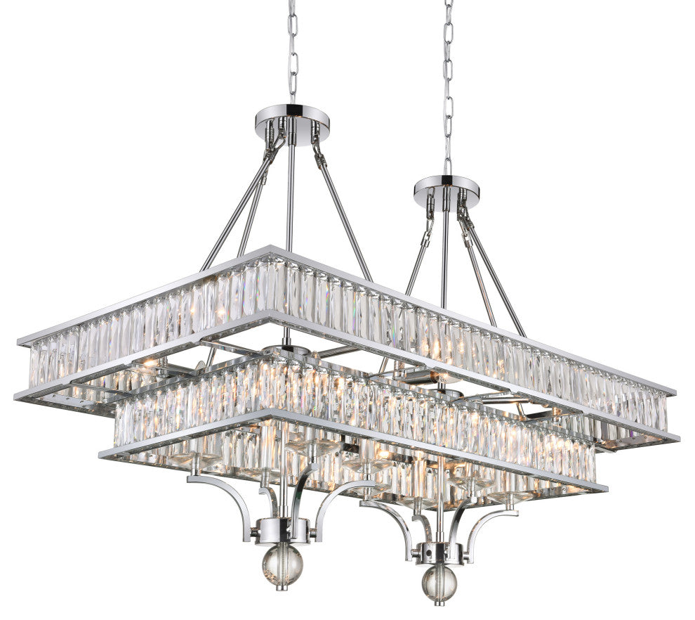 Shalia 16 Light Island Chandelier With Chrome Finish