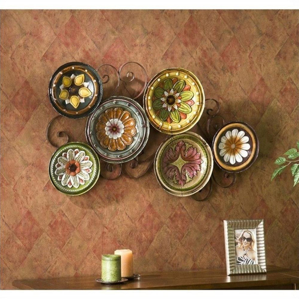 SEI Furniture Zamora Hand Painted and Glazed Wall Art-Scattered