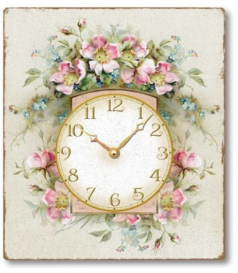 Vintage-Style Romantic Roses Wall Clock