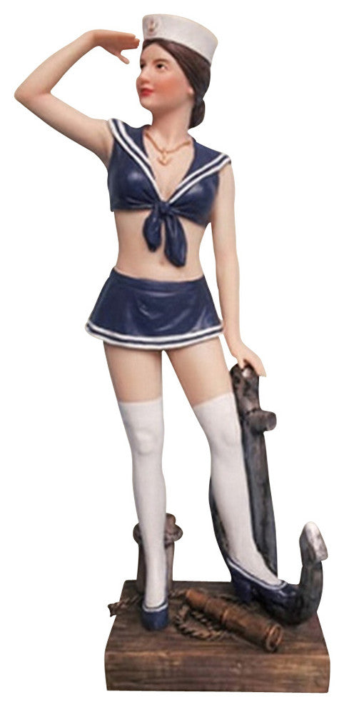 Lady Sailor Figurine With Anchor