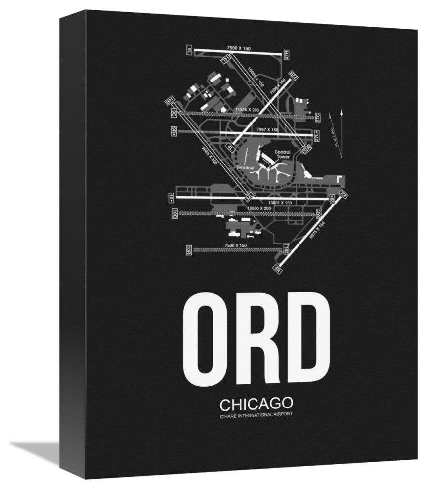 "ORD Chicago Airport Black" Fine Art Print