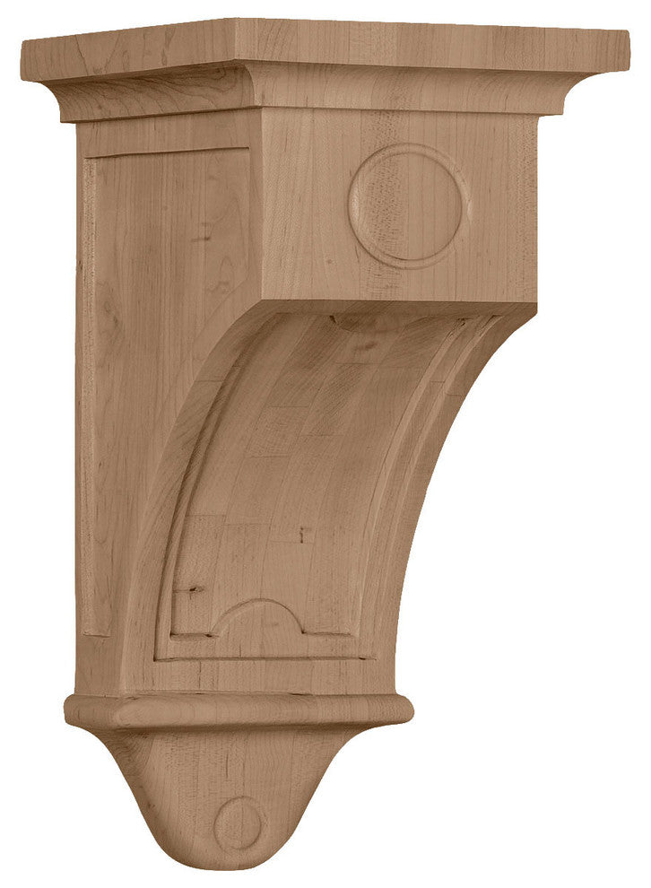7 1/2"W x 7 1/2"D x 14"H Arts and Crafts Corbel, Rubberwood