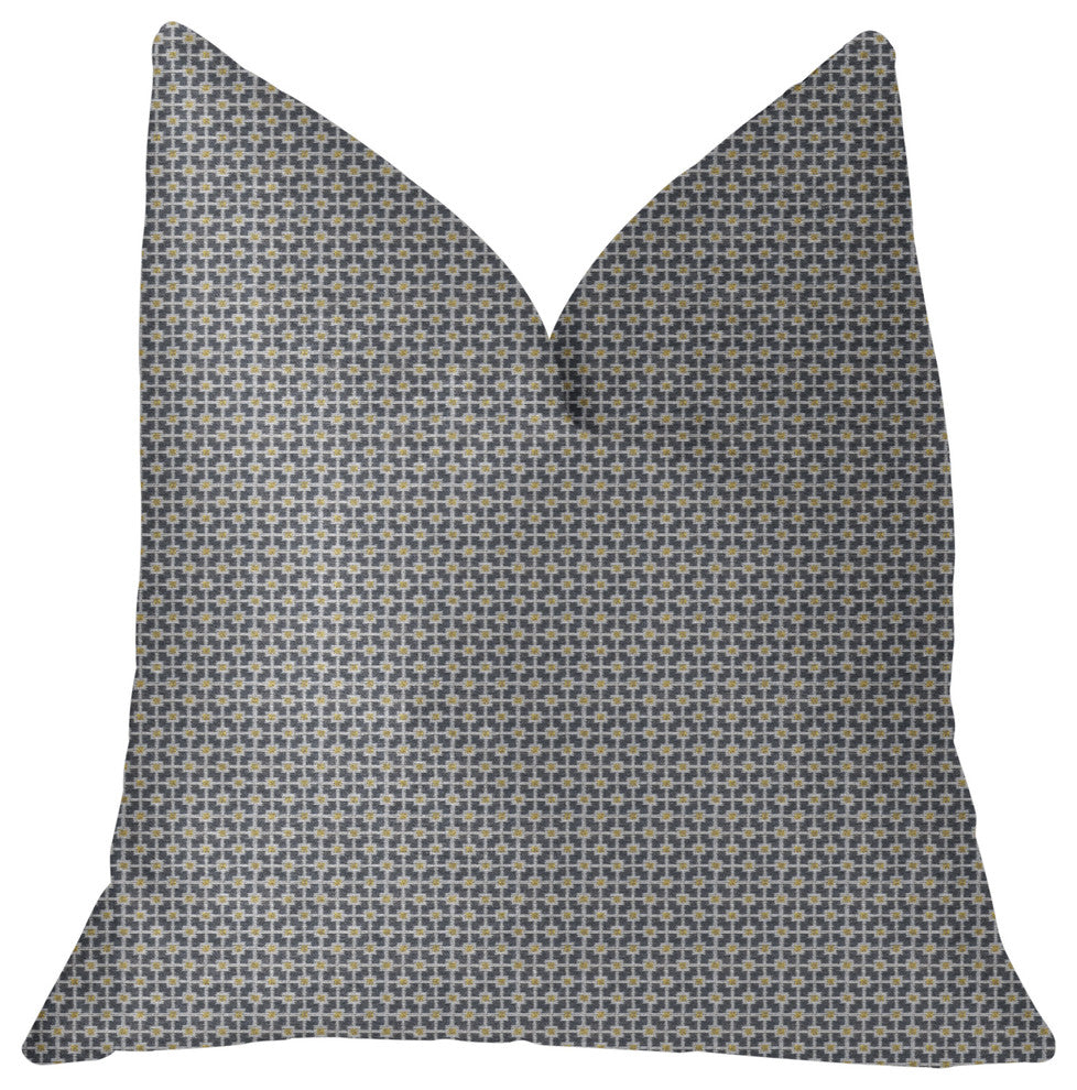 Mosaic Gray and Beige and Gold Luxury Throw Pillow, 20"x36" King