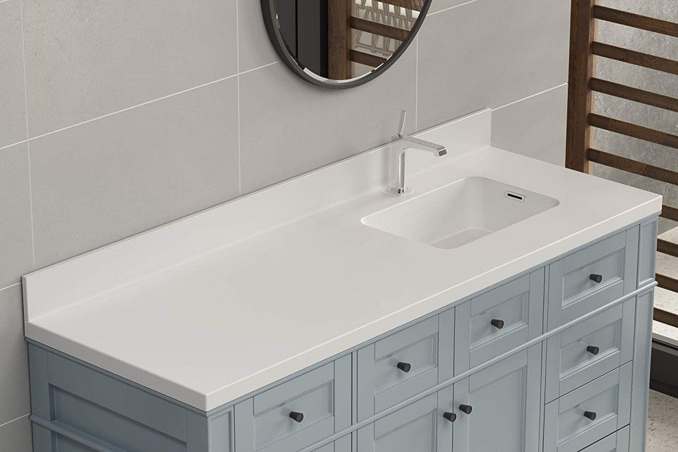 Dyconn Faucet True Solid Surface Single-Bowl Vanity Top (63" (Single Bowl))