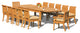 13-Piece Teak Set, 122" X-Large Rectangle Tbl, 12 Giva Chairs, Sunbrella Cushion