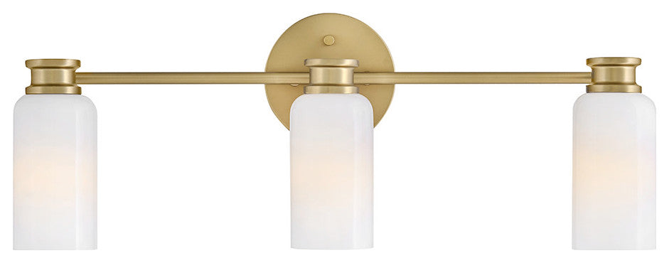 Lark Naomi Medium Three Light Vanity, Lacquered Brass