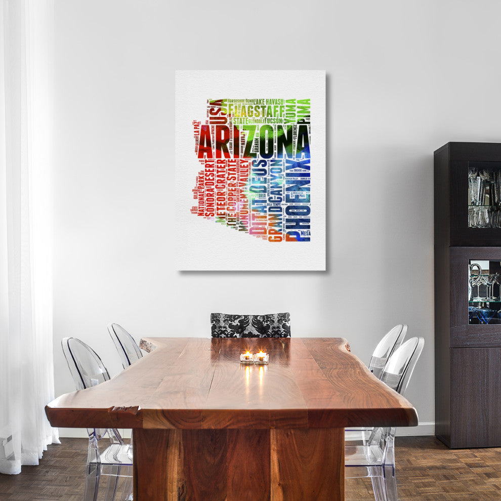"Arizona Watercolor Word Cloud" Fine Art Print