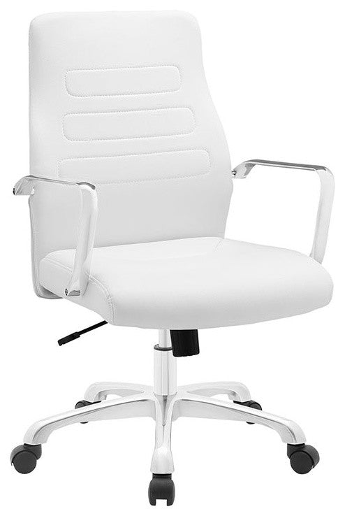 White Depict Mid Back Aluminum Office Chair