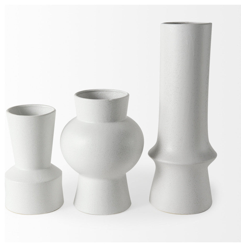 Laforge White Ceramic Vase, 17"