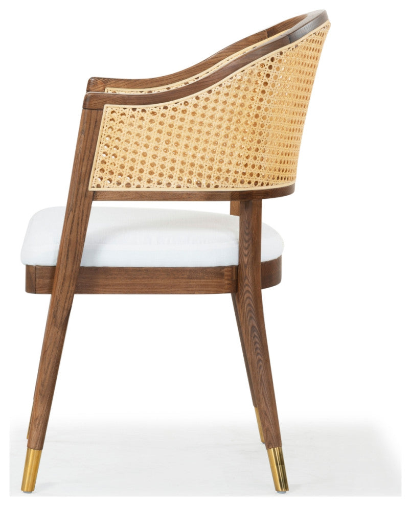 Safavieh Couture Rogue Rattan Dining Chair, Walnut/Natural