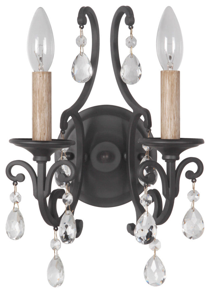 Bentley 2-Light Wall Sconce, Matte Black