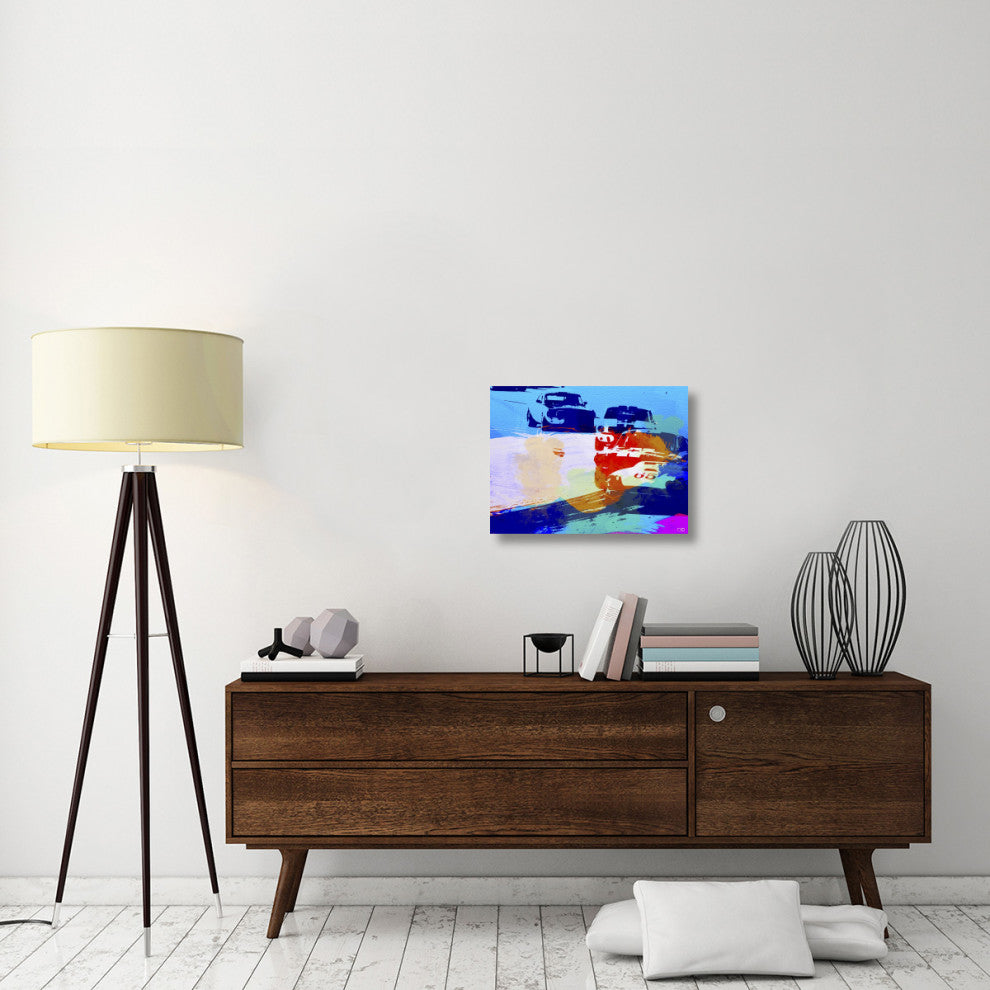 "Mustang On The Race Track Watercolor" Fine Art Print