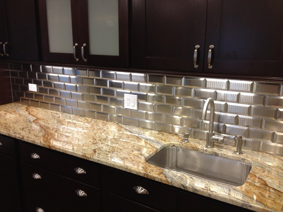 Oddysey Subway Stainless Steel Mosaic Tile, Sample