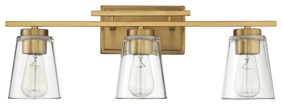 Calhoun 3-Light Warm Brass Bath Bar