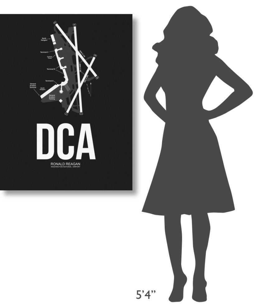 "DCA Washington Airport Black" Fine Art Print