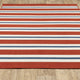 Madelina Stripe Red and Blue Indoor or Outdoor Area Rug, 7'10"x10'10"