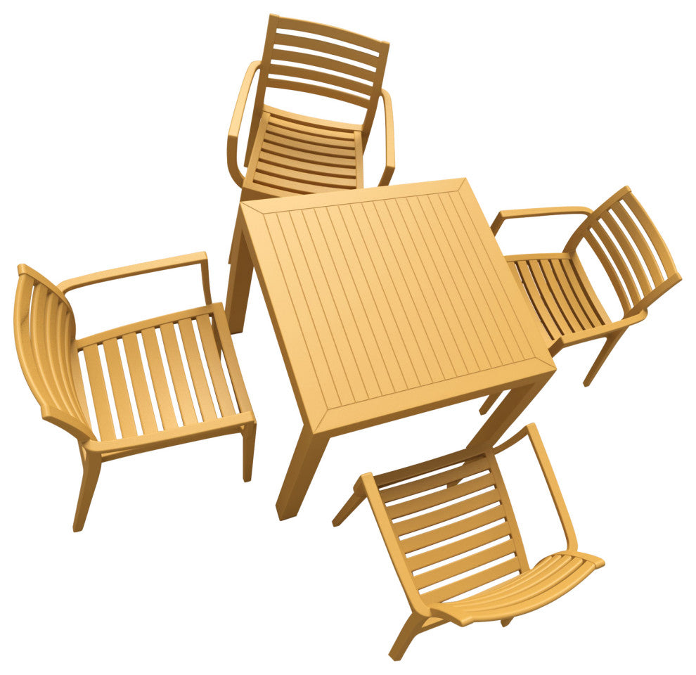 Compamia Artemis 5-Piece Outdoor Dining Set, Teak Brown