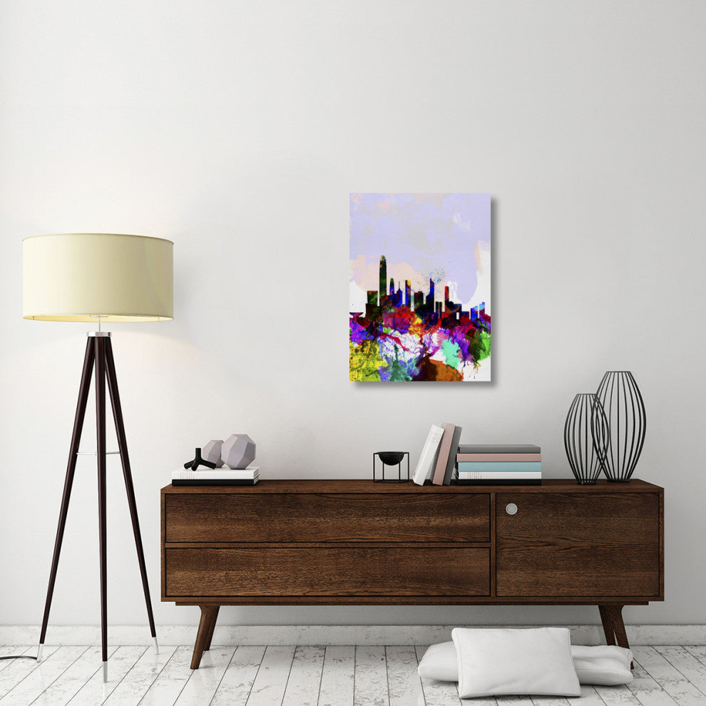 "Hong Kong Watercolor Skyline" Fine Art Print