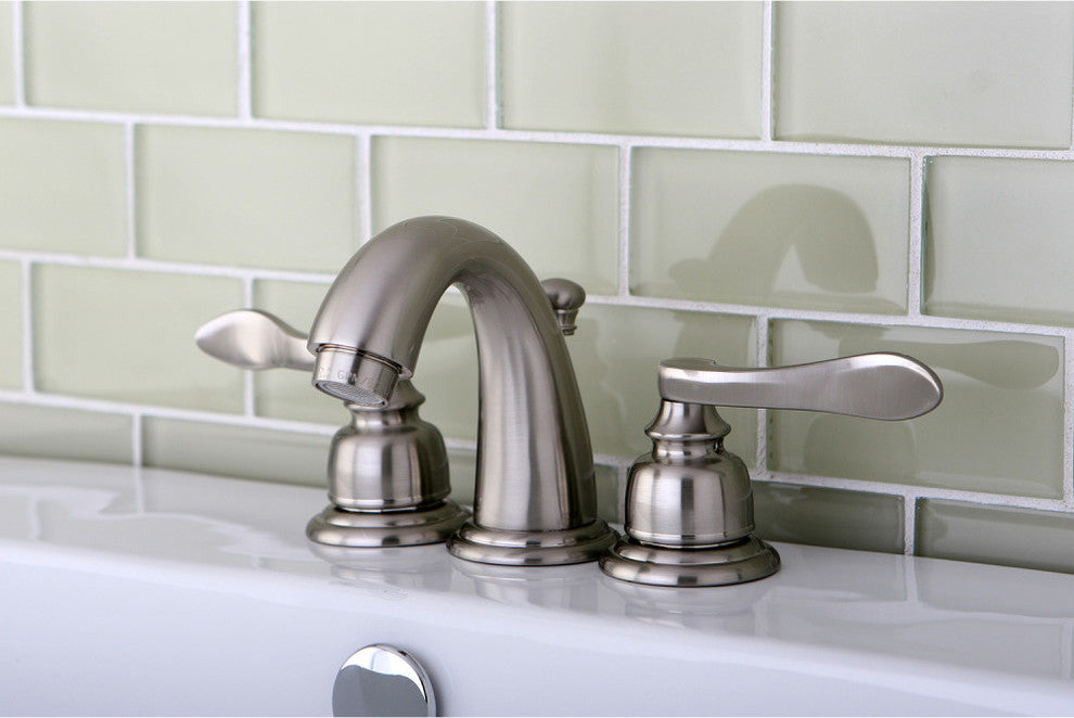 Kingston Brass Widespread Bathroom Faucet With Retail Pop-Up, Brushed Nickel