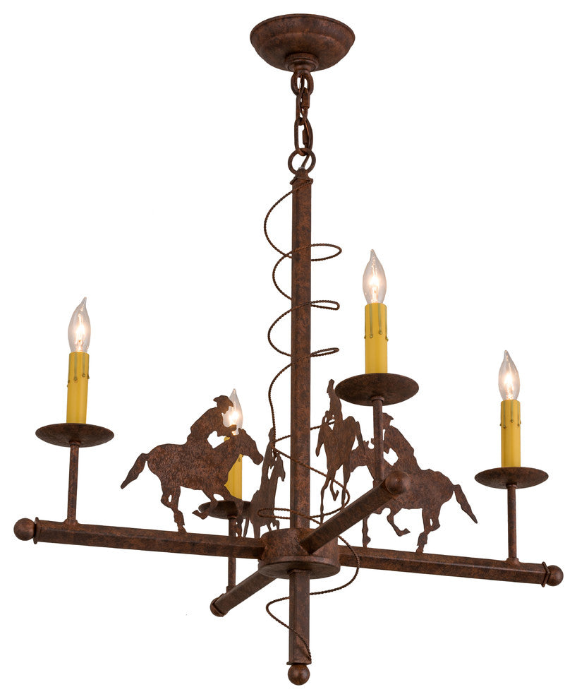 26 Wide Cowboy 4 Light Chandelier