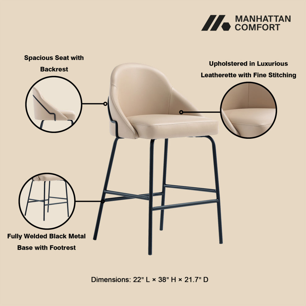Manhattan Comfort Gracie Counter Stool, Set of 3