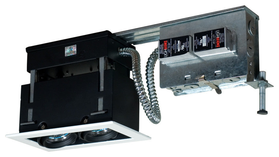 2-Light Linear Remodel, White Trim, Black Gimbal, Black