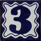Blue Talavera Tile, Set of 3, Number Three