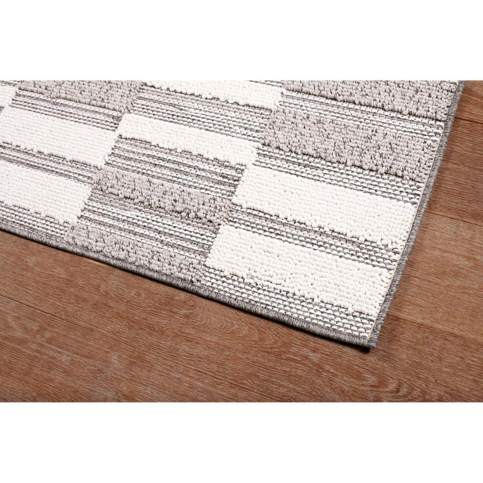 Resort Boxes Area Rug, Gray, 5'3"x7'3"