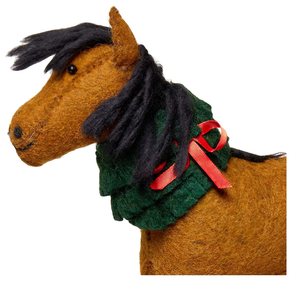 Horse Christmas Tree Topper in Hand Felted Wool
