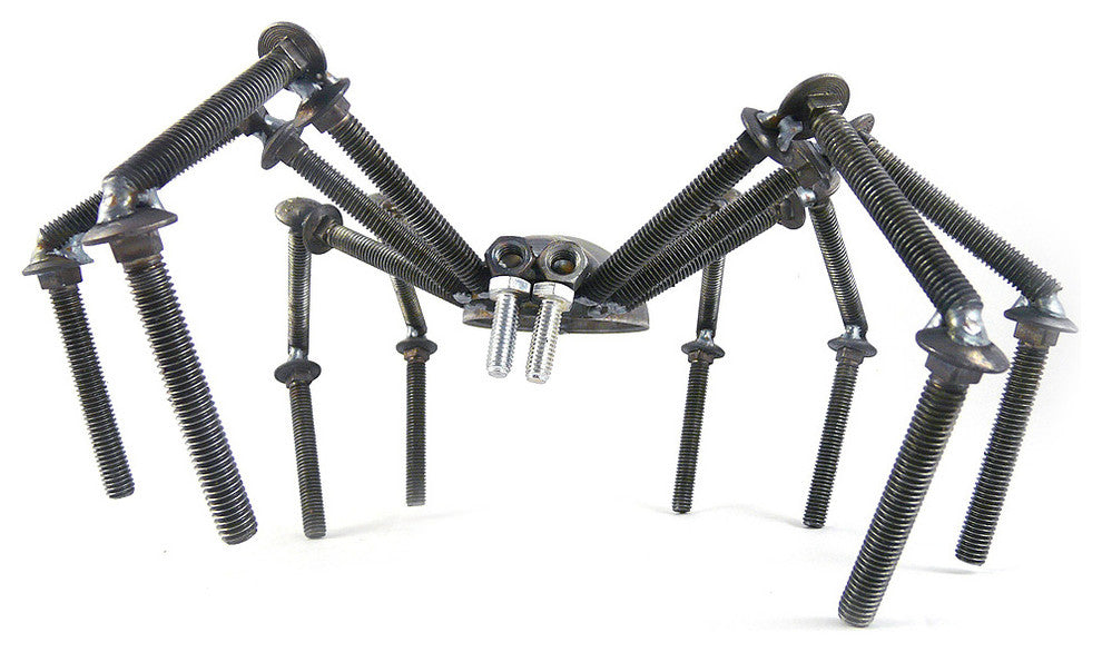 Recycled Metal Garden Spider Sculpture