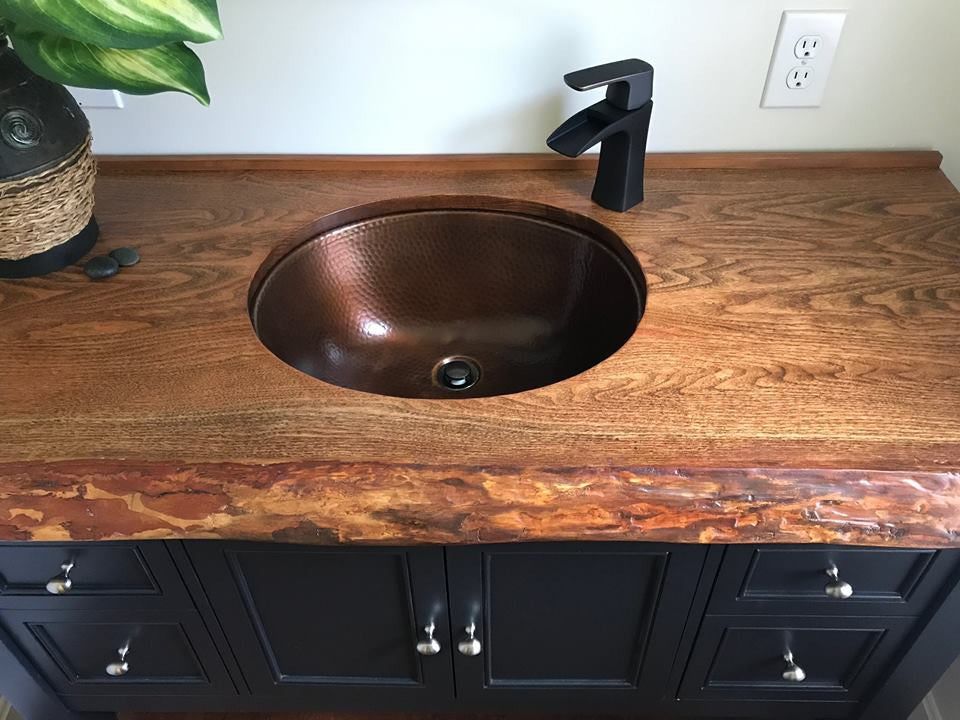 Freud 19" Undermount Bathroom Sink in Copper