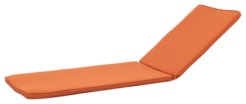Teresa Outdoor Fabric Chaise Lounge Cushion, Rust Orange