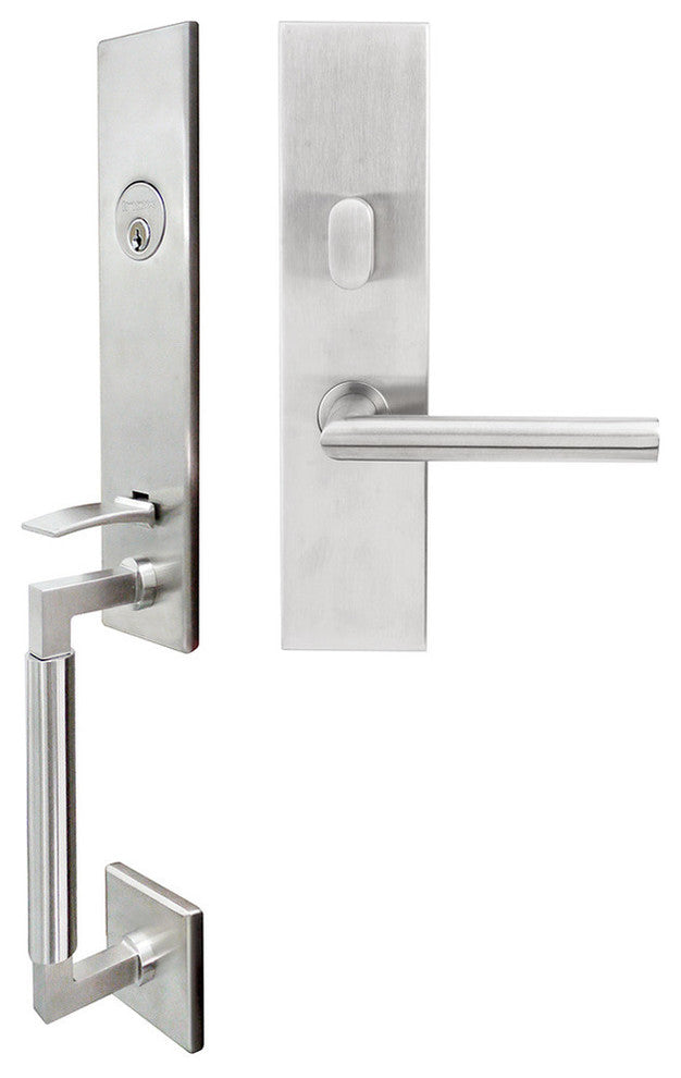 Stockholm Lever, Mortise Entry Handleset, Right Hand, Satin Stainless Steel