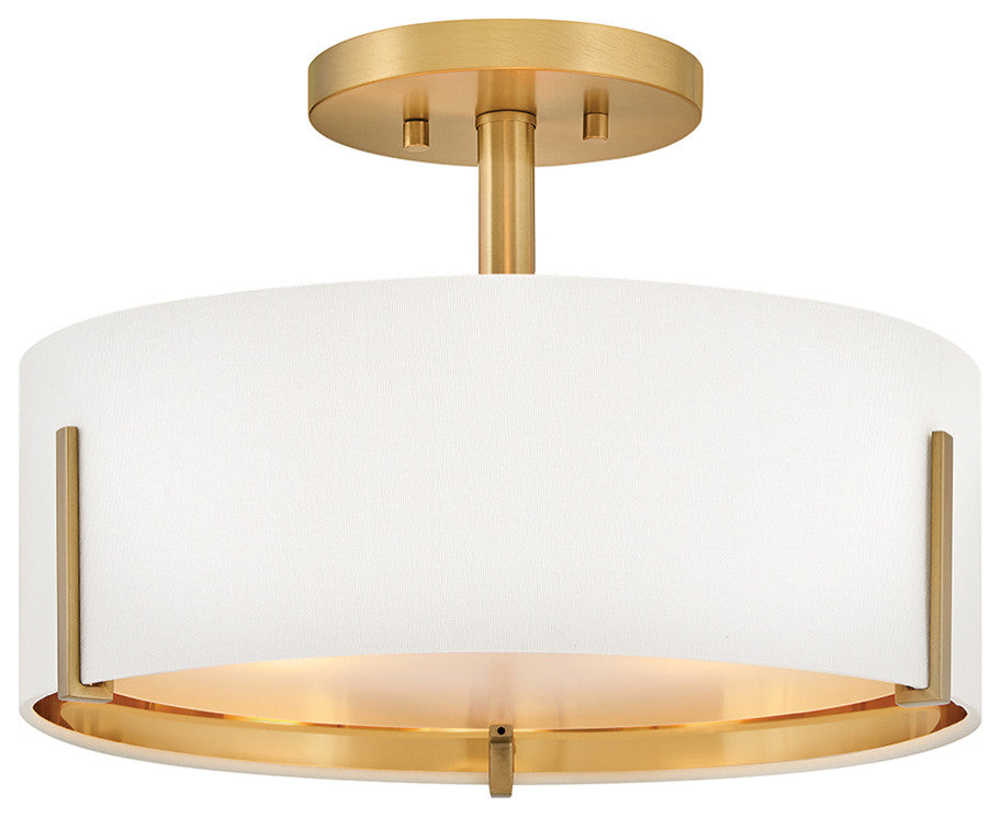 Hinkley Halle Medium Semi-Flush Mount, Lacquered Brass