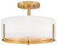Hinkley Halle Medium Semi-Flush Mount, Lacquered Brass