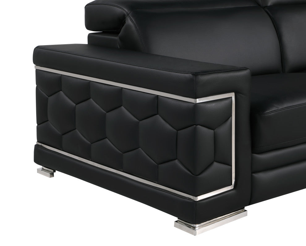 Oliver Genuine Loveseat, Black