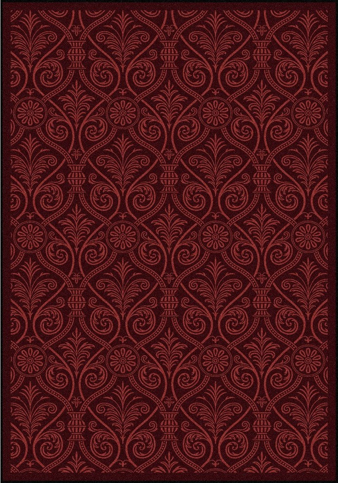 Any Day Matinee Rug, Damascus, Burgundy, 3'10"x5'4"