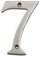 4" Brass Numeral, 7, Satin Chrome