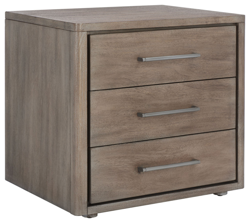 Safavieh Couture Rosey 3 Drawer Wood Nightstand, Light Brown