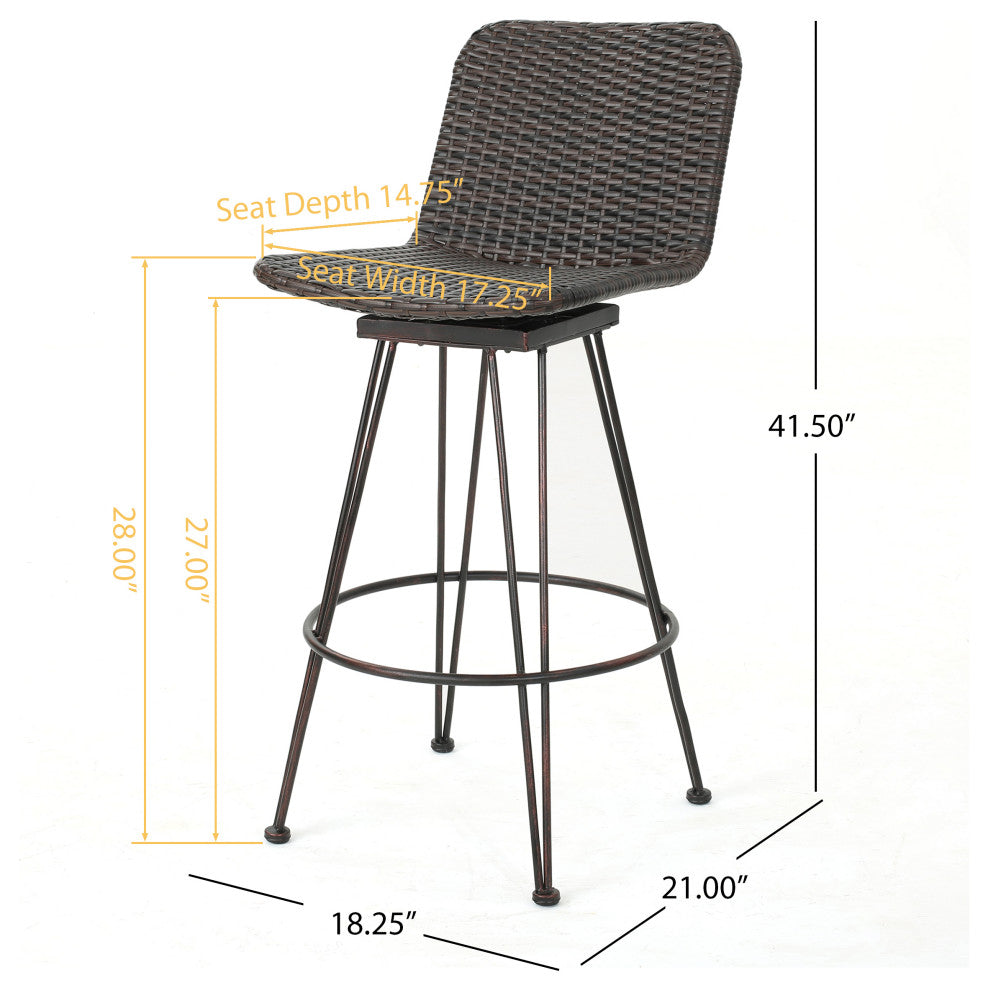 Taylor Outdoor 2 Seater Industrial Acacia Wood and Iron Bar Set