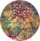 Unique Loom Multicolored Jardin Ivy 4' 0 x 4' 0 Round Rug
