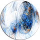 Colored Smoke Dark Blue, Abstract Digital Art Round Wall Art, 38"