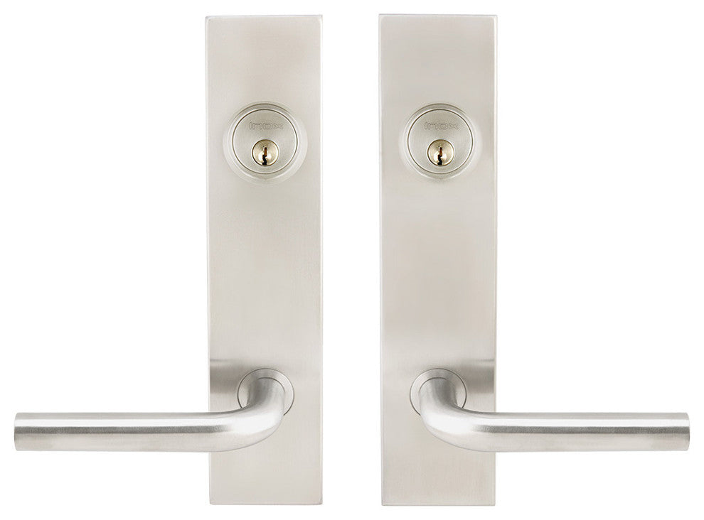 Cologne Lever, Tubular Entry, Double Cylinder, Satin Stainless Steel