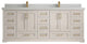 Boston 84" Double Sink Bath Vanity in Fine Grain 2" Carrara Quartz