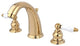 Kingston Brass Widespread Bathroom Faucet With Retail Pop-Up, Polished Brass