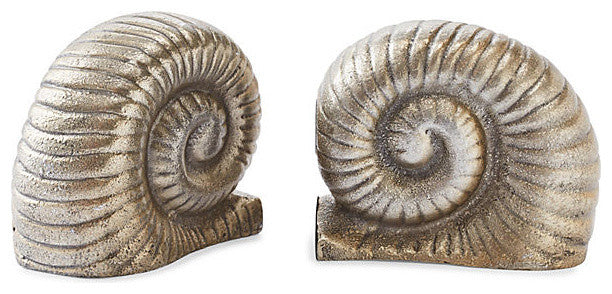 Nickel Fossil Bookends, Set of 2
